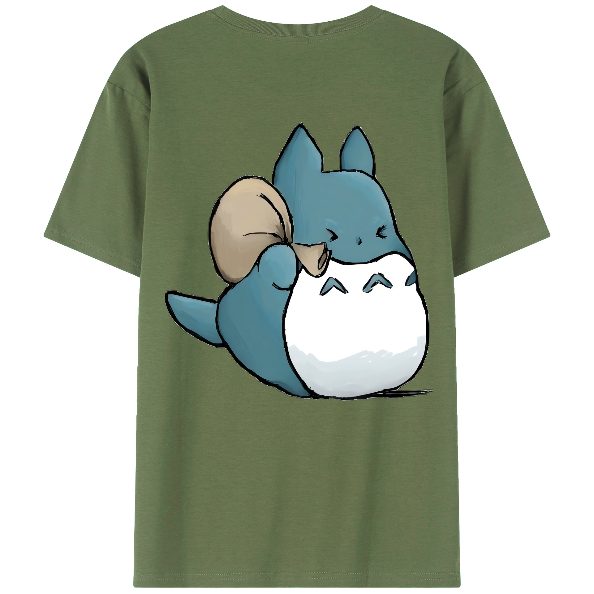 （画像用） となりのトトロ 草壁メイ 草壁サツキ My Neighbor Totoro Satsuki Kusakabe Mei Kusakabe 綿100％ メンズ半袖Tシャツ（バックプリント） 通気性